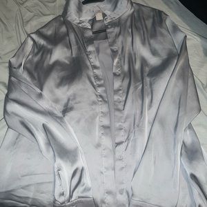 Silver Silk Button down